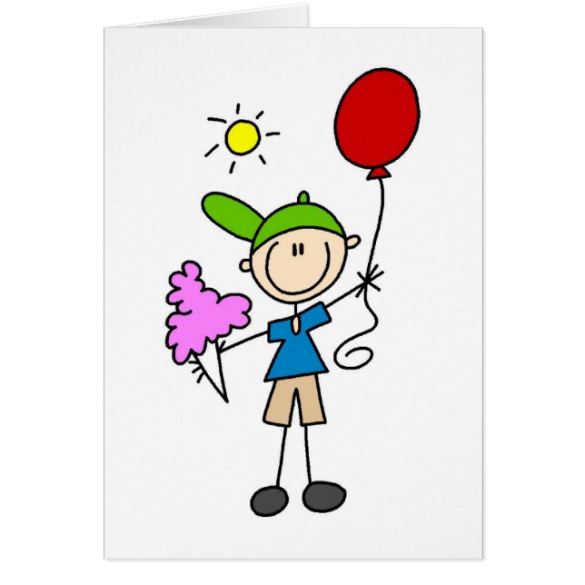 Zuckerwatte und Ballone an der angemessenen Karte (Vorne)