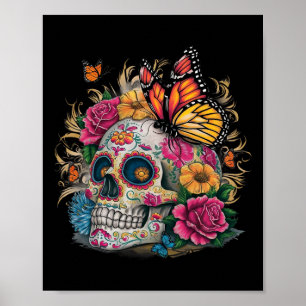 Zuckerwoll-Schmetterlingstag des Toten Halloween D Poster