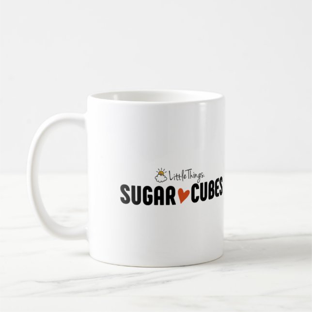 Zuckerwürfel-Tasse mit Zuckerwürfel-Freunden Kaffeetasse (Links)