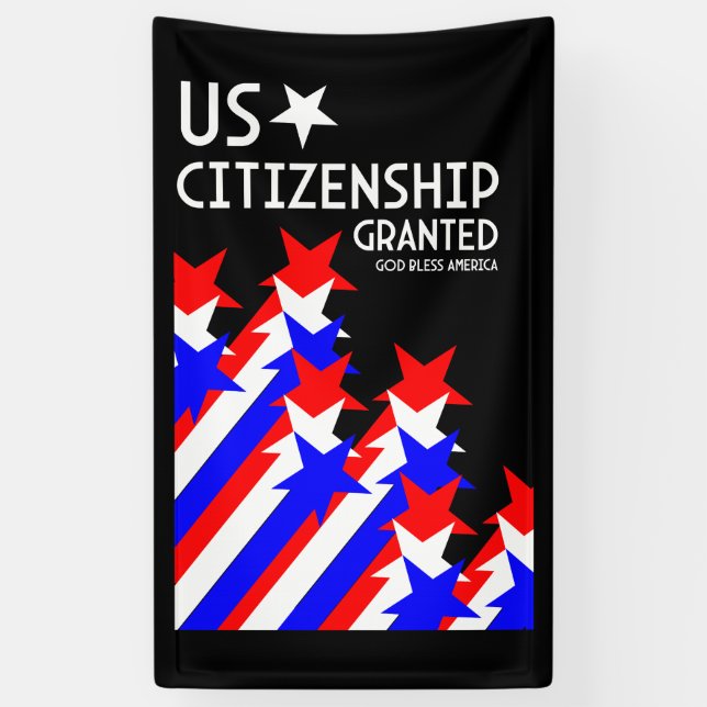 Zuerkennung der US-Staatsbürgerschaft Banner (Vertikal)