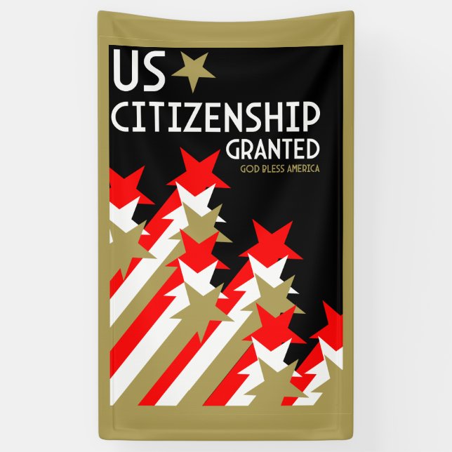 Zuerkennung der US-Staatsbürgerschaft Banner (Vertikal)