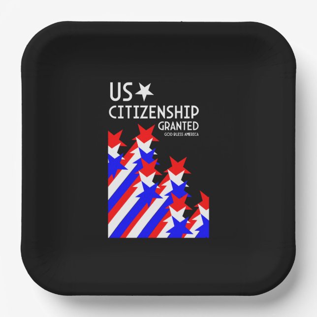 Zuerkennung der US-Staatsbürgerschaft Pappteller (Vorderseite)