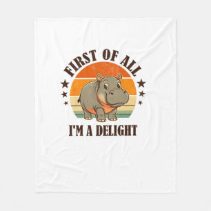Zuerst bin ich ein erfreuliches Baby Hippo Moo Den Fleecedecke