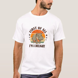 Zuerst bin ich ein erfreuliches Baby Hippo Moo Den T-Shirt