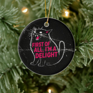 Zuerst einmal bin ich eine Freude brüllende schwar Keramik Ornament