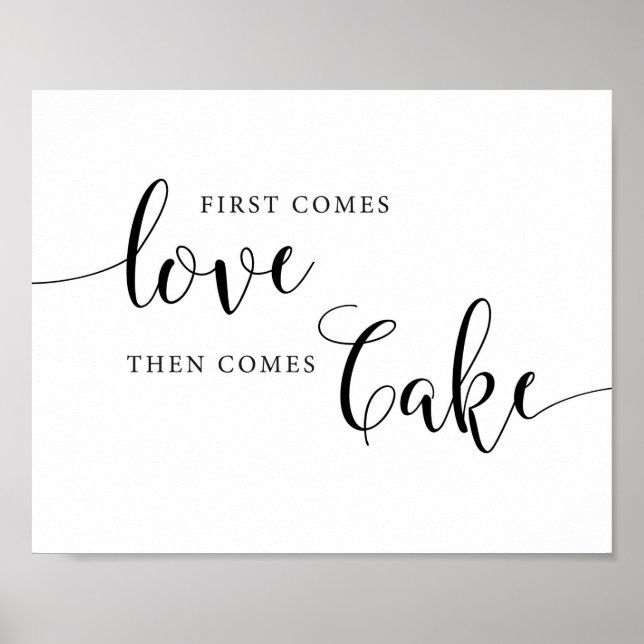 Zuerst kommt Liebe dann kommt Kuchen Hochzeitstort Poster (Vorne)