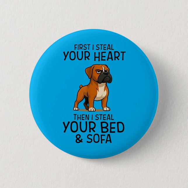 Zuerst stehle ich dein Herz, dein Bett, Sofa, Boxe Button (Vorderseite)