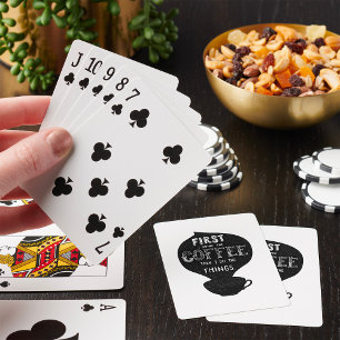 Zuerst trinke ich den Kaffee, dann mache ich Dinge Spielkarten