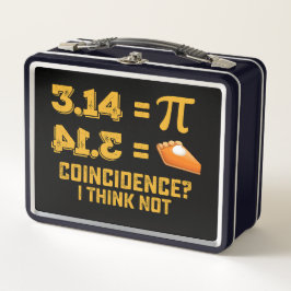 Zufall Ich denke, nicht Pie Pi Tag Mathematik Metall Brotdose