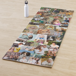 Zufällig überlappende Fotos Collage Vorlage Yogamatte