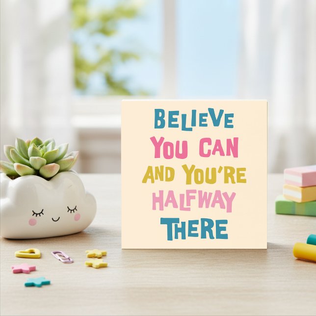 Zufällige Akte der Freundlichkeit Positive Post-It Klebezettel (Believe you can and you're halfway there post-it notes!)