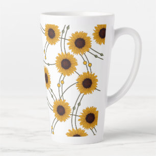 Zufällige Art Nouveau Sonnenblumen Retro-Blumen Ge Milchtasse
