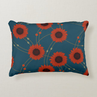 Zufällige Art Nouveau Sonnenblumen Retro-Blumen Ro Dekokissen
