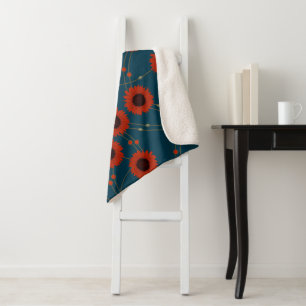 Zufällige Art Nouveau Sonnenblumen Retro-Blumen Ro Sherpadecke