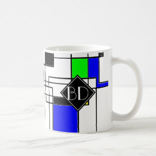 Zufällige Quadrate Hommage an Mondrian Kaffeetasse