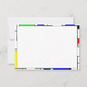 Zufällige Quadrate Hommage an Mondrian Mitteilungskarte