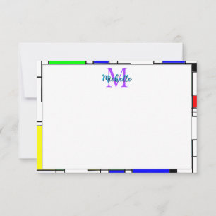 Zufällige Quadrate - Hommage an Mondrian - Persona Mitteilungskarte