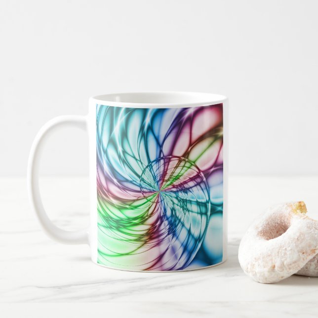 Zufälligkeit | Multicolor Fraktal Art Kaffeetasse (Mit Donut)