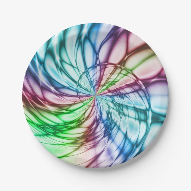 Zufälligkeit | Multicolor Fraktal Art Pappteller (Vorderseite)