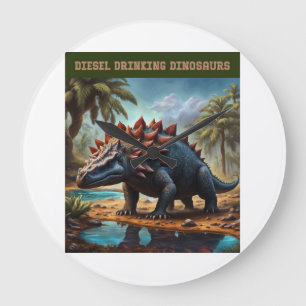 Zufriedener Ankylosaurus Große Wanduhr