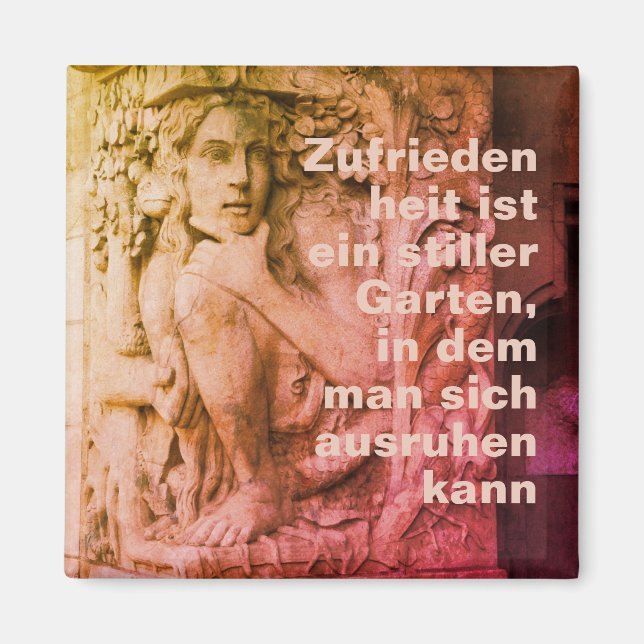 Zufriedenheit und Glück Magnet (Vorne)