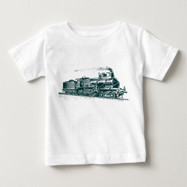 Zug 03 - Dunkelgrün Baby T-shirt (Vorderseite)