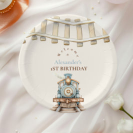 Zug 1. Geburtstag Pappteller