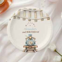 Zug 2. Geburtstag Pappteller