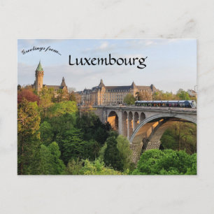 Zug an einer Arch Bridge in Luxemburg Postkarte