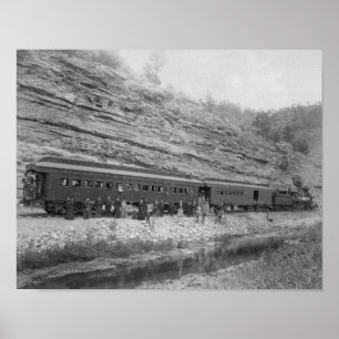 Zug auf dem Burlington und dem Missouri Poster