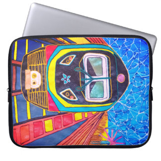 Zug , auf den Gleisen. Laptopschutzhülle