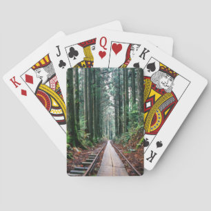 Zug-Bahnen im Wald Spielkarten