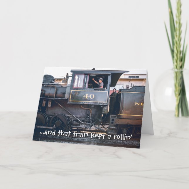 Zug Behalten Lokomotive-Eisenbahn Geburtstag Karte (Vorderseite)