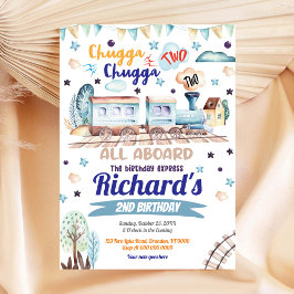 Zug Birthday Einladung Chugga Chugga zwei zwei