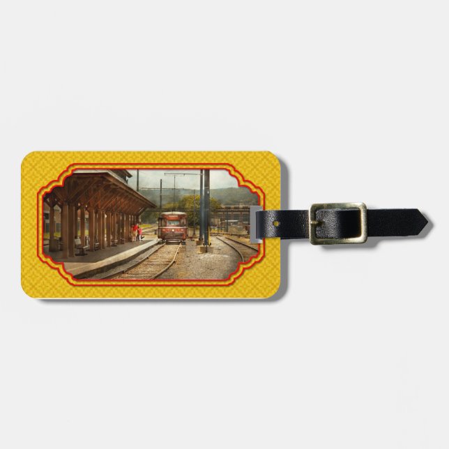Zug - Boarding der Scranton Trolley Gepäckanhänger (Vorderseite horizontal)