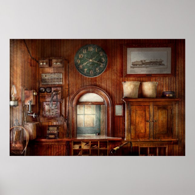 Zug - Büro - Fenster der Karteninhaber Poster (Vorne)