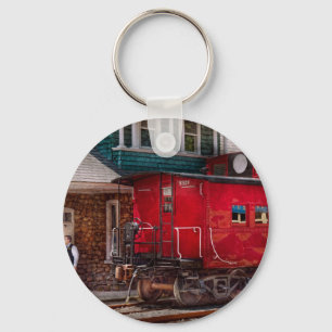 Zug - Caboose - Ende der Strecke Schlüsselanhänger