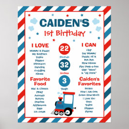 Zug Chugga Chugga 1. Geburtstag Party Meilenstein Poster