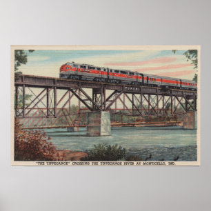 Zug-D Tippecanoe/kreuzenTippecanoe Fluss Poster