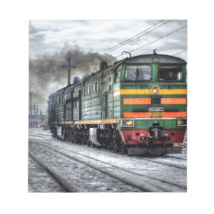 Zug Dampf Eisenbahn Steampunk Motor Schicksal Notizblock