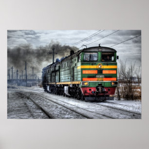 Zug Dampf Eisenbahn Steampunk Motor Schicksal Poster
