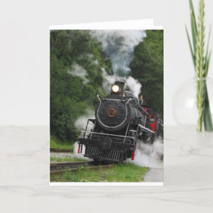 Zug Dampf Schiene Bahnhof Motor Schienen Kunst Karte