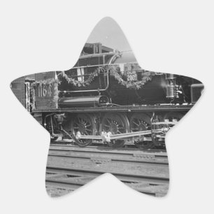 Zug Dampflokomotive Motor alte Eisenbahn Bahnstrec Stern-Aufkleber