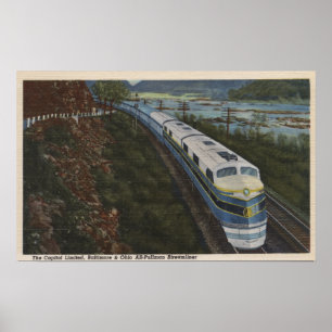 Zug, der durch Potomac glättet Poster