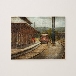 Zug - Einsteigen in die Scranton Straßenbahn