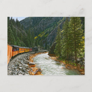 Zug entlang des Flusses Animas, Colorado Postkarte