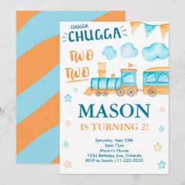 Zug Geburtstag Einladung Chugga Chugga zwei zwei