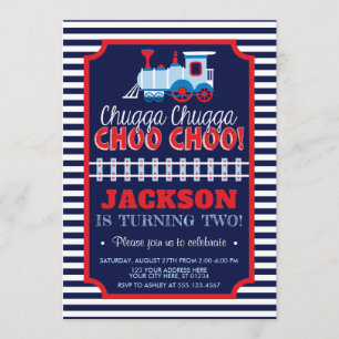 Zug-Geburtstags-Party der Einladung