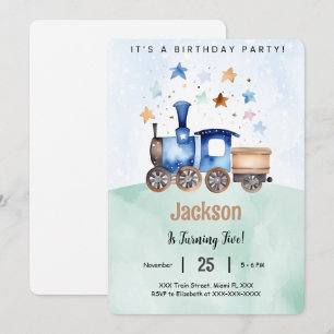 Zug-Geburtstagsfeier Einladung