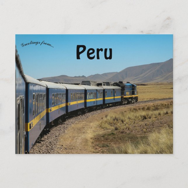 Zug in Peru Postkarte (Vorderseite)